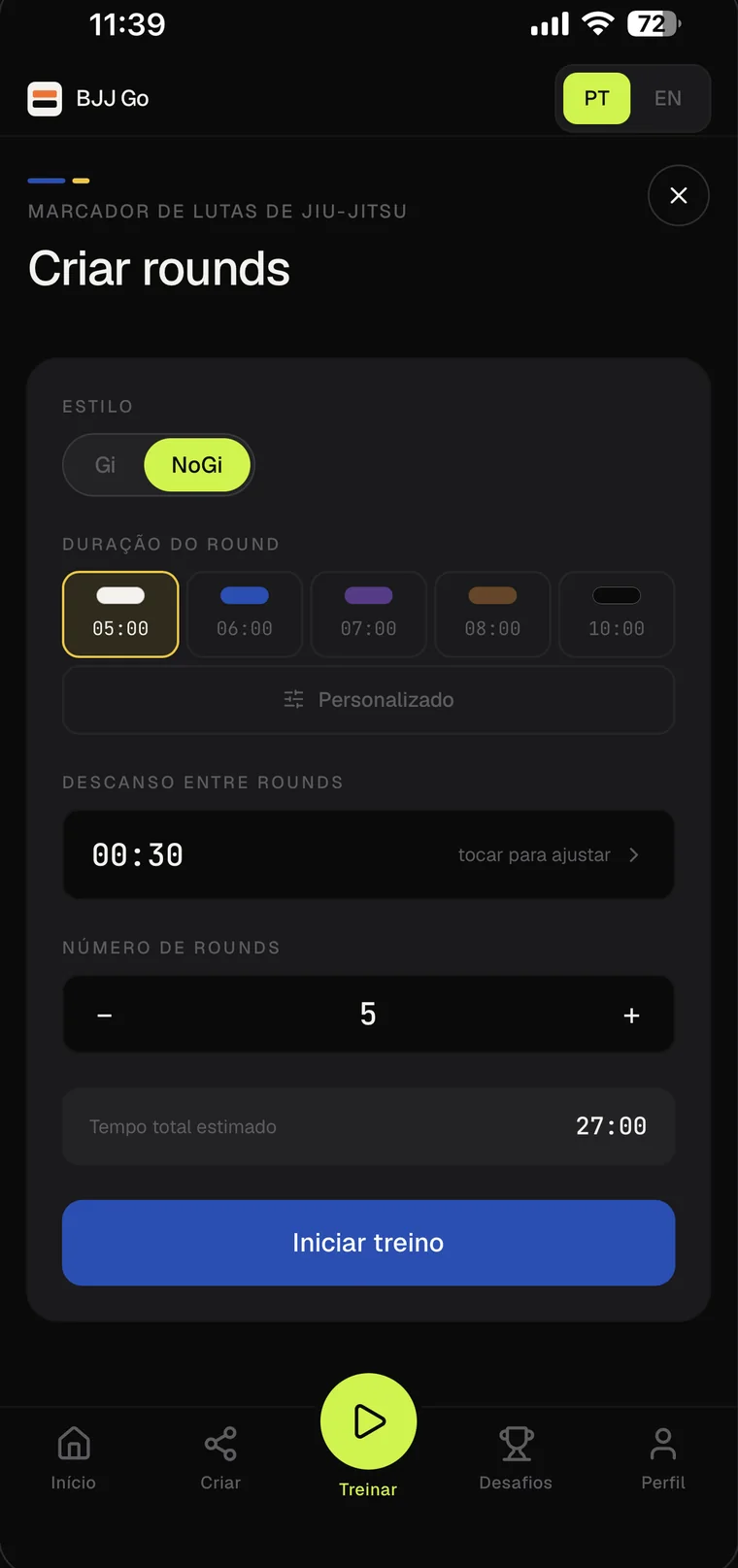 Criar rounds